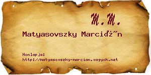 Matyasovszky Marcián névjegykártya